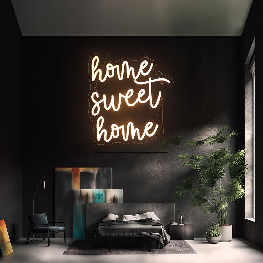 Home Sweet Home Neon Sign  Positive Quotes Decorative Neon Lights For Home Room Wall Decor Neon Light Sign  Christmas Birthday Gift Thanksgiving Gift(Warm White)