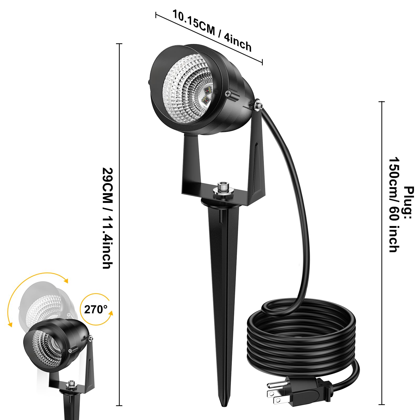 Musuger 1500Lm Led High Brightness Outdoor Landscape Lighting 15W Rgb Color Changing Landscape Lights Remote Control Spot-Lights