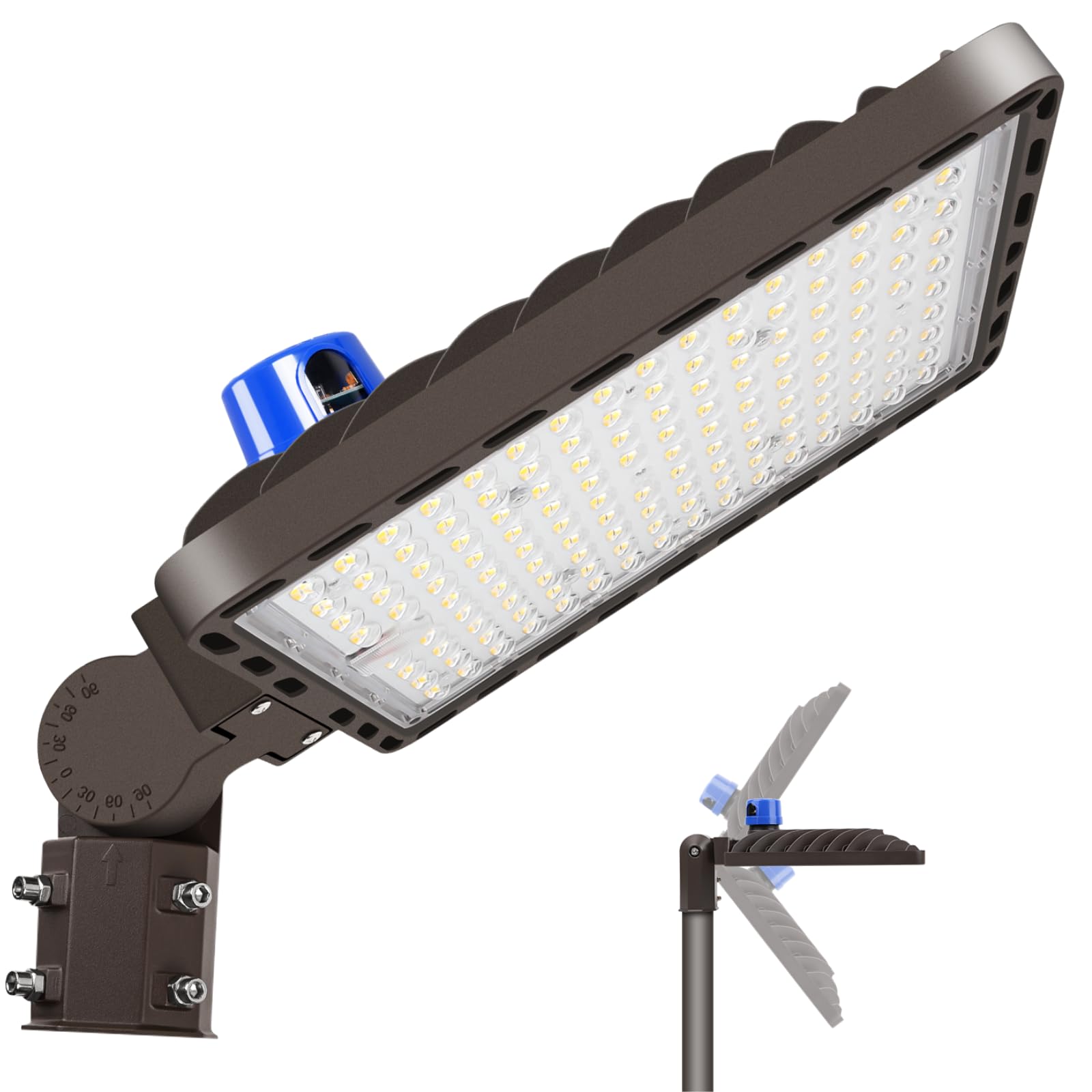Tomourd 350W LED Parking Lot Lights Outdoor with Slip Fit Mount 52500LM 5000K Super Bright Dusk-to-Dawn Parking Area Light IP65 Commercial and Security Street Stadium Lighting Heavy-Duty 100-277V