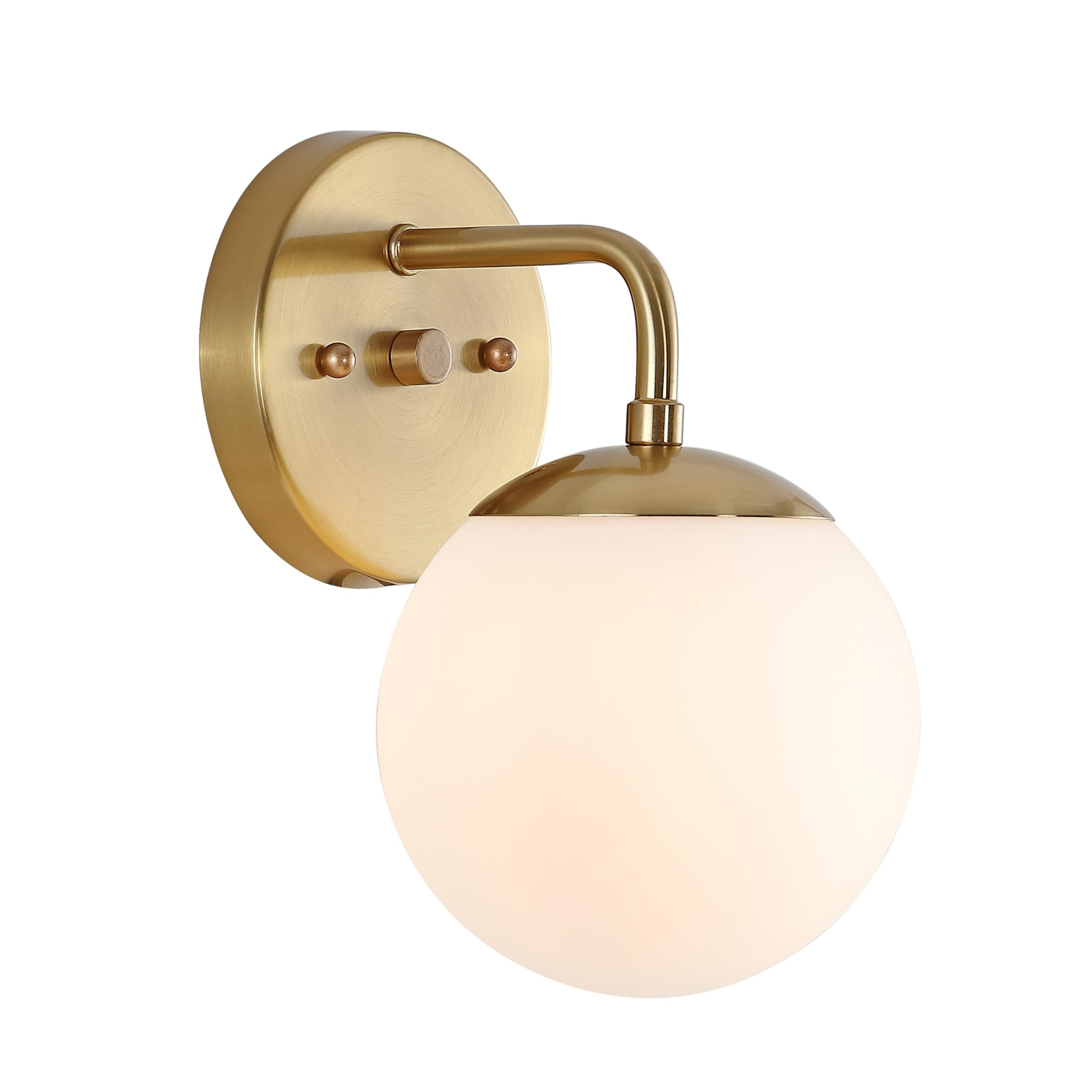 Jonathan Y Jyl3534A Louis Parisian Globe 5.75'' 1-Light Metal/Frosted Glass Modern Contemporary Led Vanity Midcentury Glam 2700K