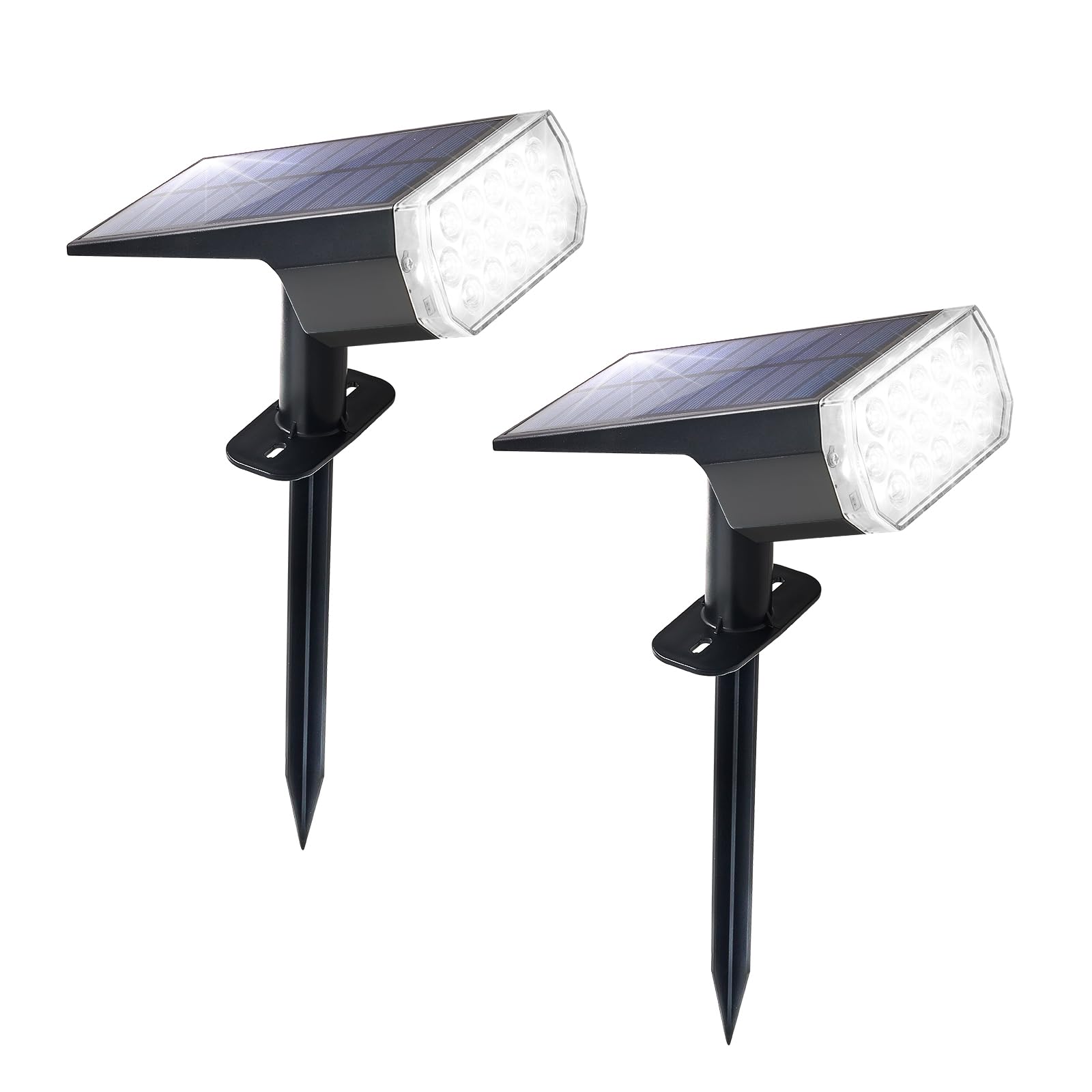 Bvenubiglite Solar Lights Outdoor Waterproof: Ip65 Led Spot Light Decorations For Garden Patios - 3 Lighting Modes Solar Powered For Yard - Halloween Christmas Lights Pathway Drive 2Pc White