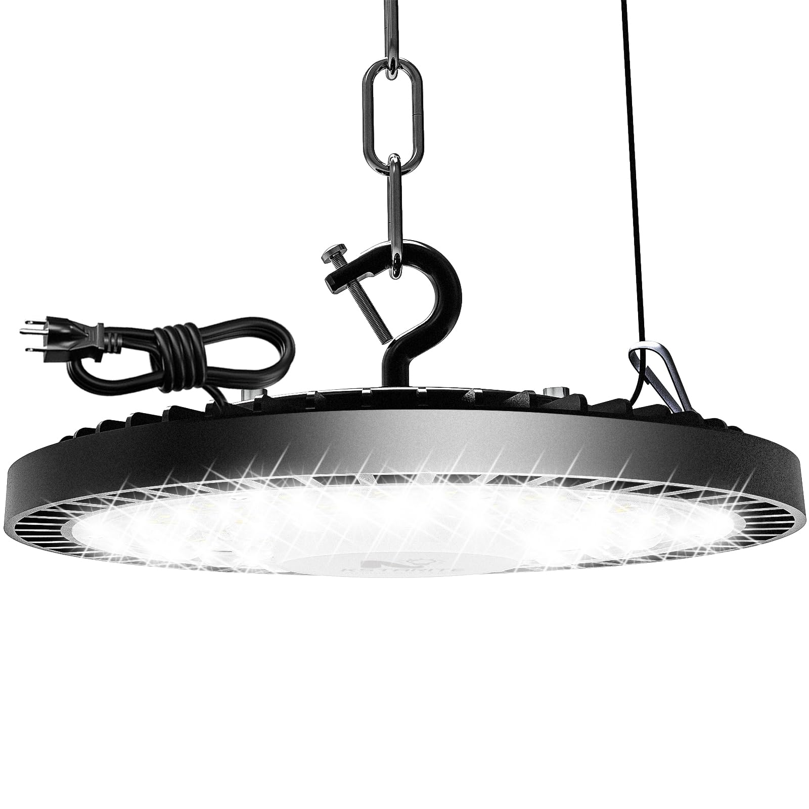 160W 1 Pack UFO High Bay Light LED Shop Lights, 25000LM Garage Lights, 6500K LED Barn Light, Industrial Lamp w/ 6.6ft Plug Power