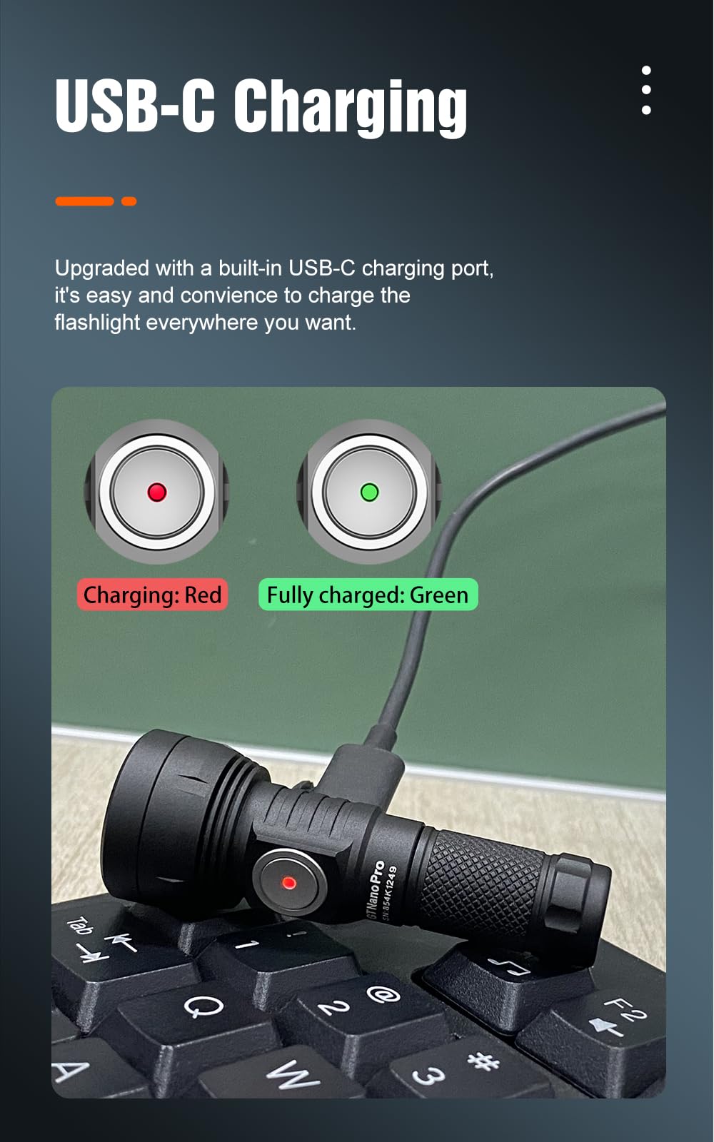 Lumintop Gt Nano Pro Keychain Flashlight 1600 Lumens Mini Flashlight 152 Meters Beam Distance, Rechargeable Battery (Black)