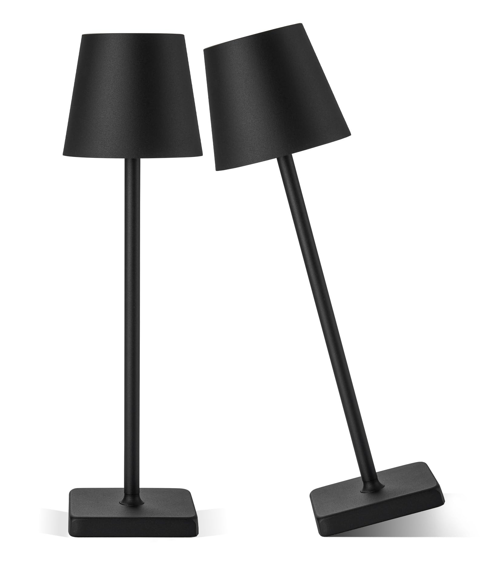 HASUN 2 Pack LED Cordless Rechargeable Table Lamp, 5200mAh Battery Operated Desk Lamp Table Light, Aluminum Shell, 3 Color Stepl