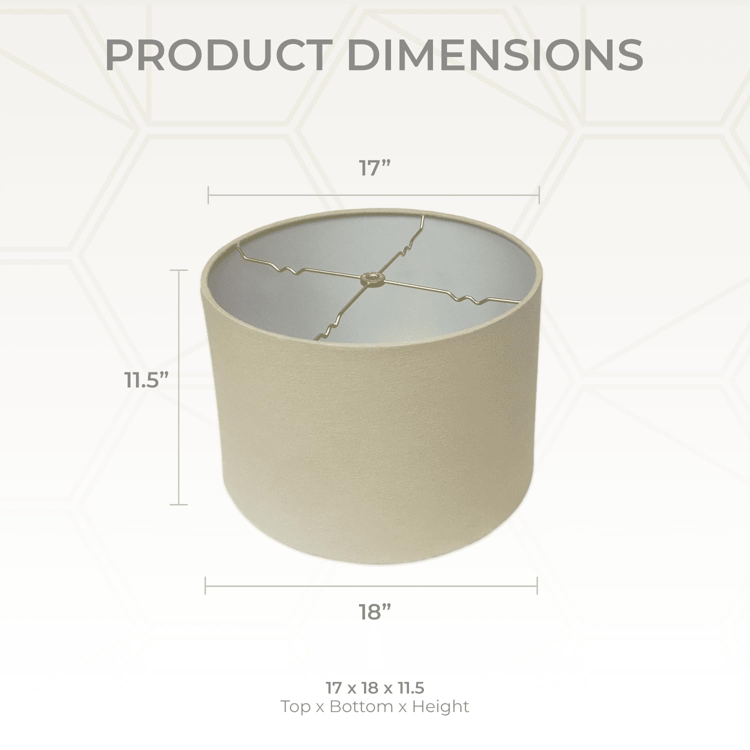 Royal Designs, Inc. Shallow Drum Lamp Shade, 17x18x11.5, Linen Beige, Model HB-610-18LNBG-2, 2 Pack
