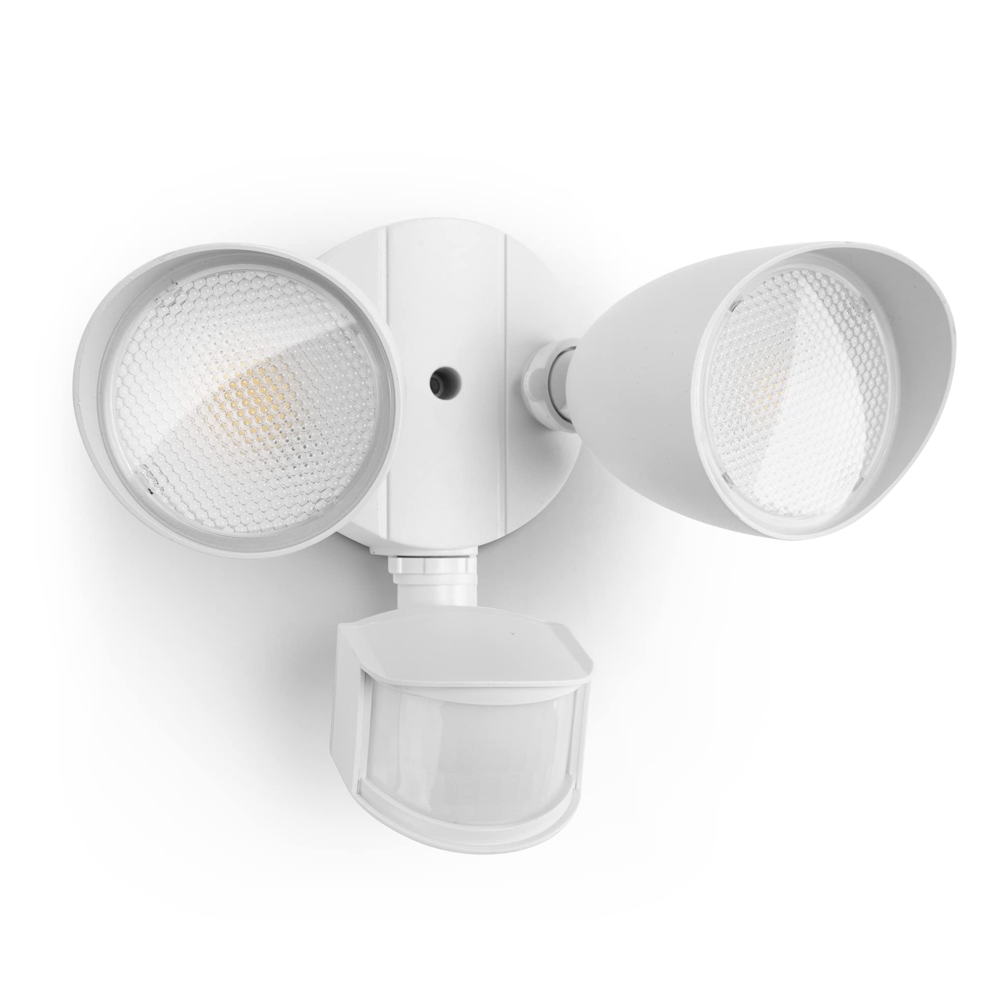 Lutec Dual-Head 32W Led Security Light - 2500 Lumen, 5000K Daylight, Ip54 Waterproof, Motion Sensor, White
