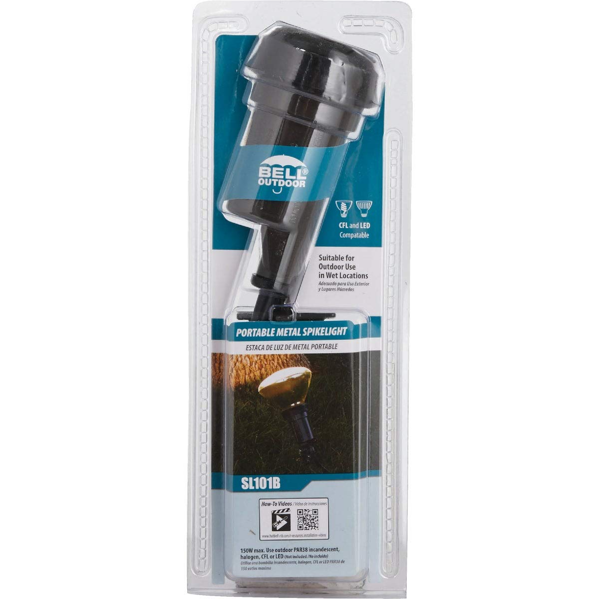 Hubbell-Bell SL101B Portable Spike Light, 75-150W, Bronze Finish, Die-Cast Material