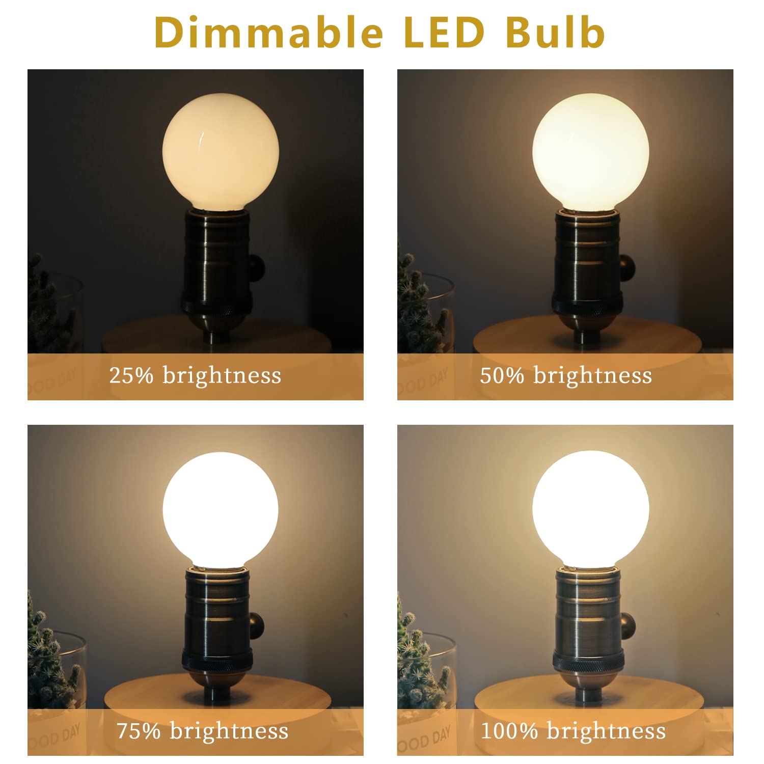 Meilux 6 Pack G19(G60) Led Globe Light Bulbs, 4.5W Dimmable 40 Watt Equivalent Led Bulbs, Neutral White 4000K, 500Lm, E26 Base M