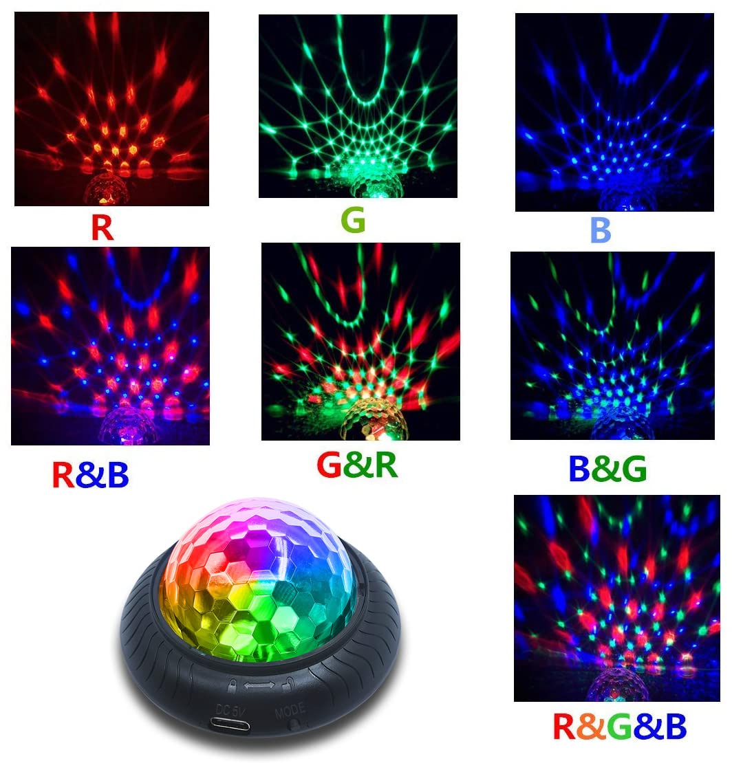 Kismee Disco Party Light Night Light 2 In 1 Flashes With Music Sound Activated Multicolor Disco Ball Rechargeable Battery Operated Rbg Mini Disco Ball Entertaining Atmosphere For Car Room(4 Pack)…