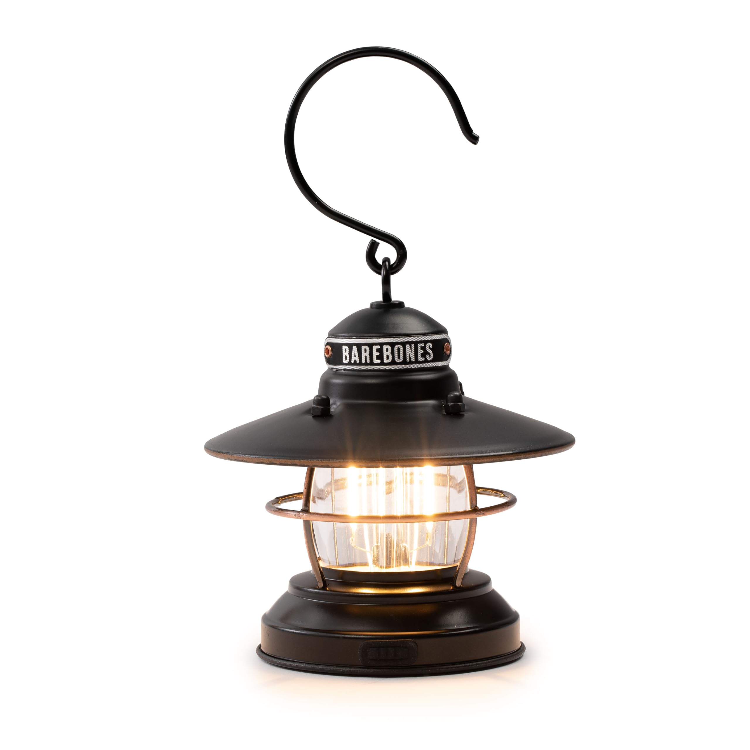 Barebones Edison Mini Lantern - Vintage LED Camping Lantern, Adjustable Brightness, Antique Bronze, 1 Pack, Model LIV-273