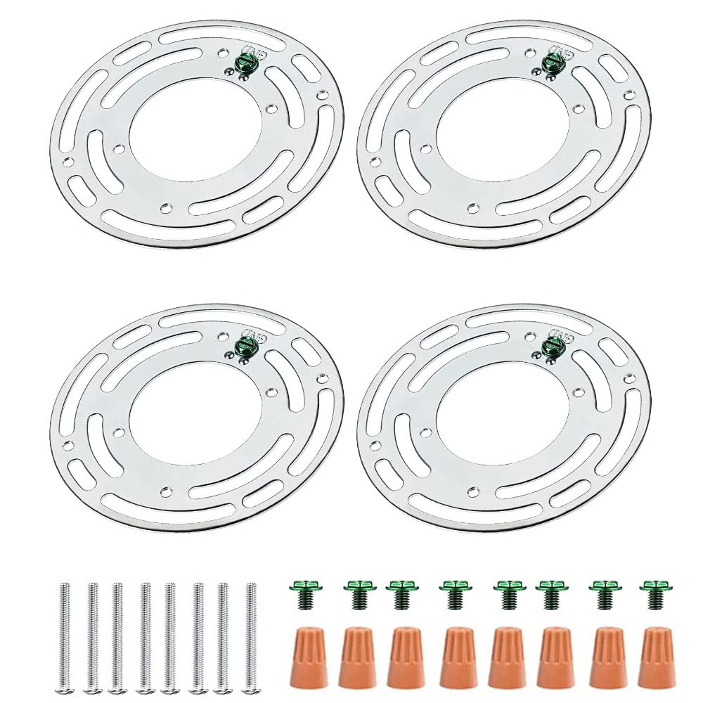 Tsurpcao 4&quot; Universal Ceiling Light Fixture Mounting Bracket - Silver, 4 Pack, Metal