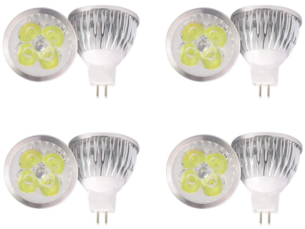 K JINGKELAI 4W LED MR16 Bulbs, Cool White 6000K, GU5.3 Base, 8 Pack, 12V, Metal, Equivalent to