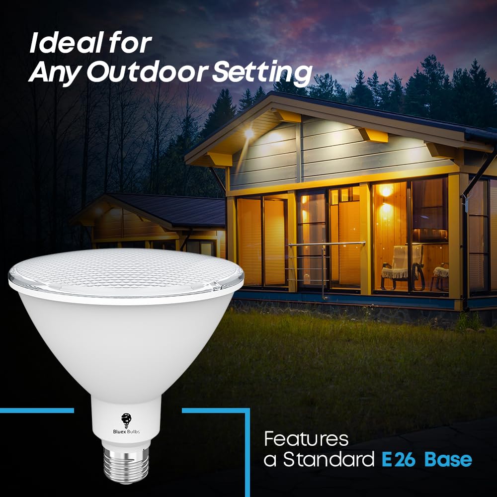 2 Pack High Power Outdoor Par38 20W 250 Watt Equivalent 2800 Lumens Dimmable Led Flood Light Bulb Super Bright Waterproof E26 50