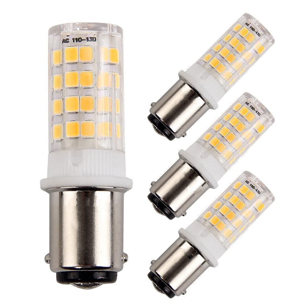 HRYSPN BA15D led Bulb 120V Double Bayonet Base 5 Watt Warm White 3000K for Sewing Machine Lamp, Non-dimmable (Pack of 4)