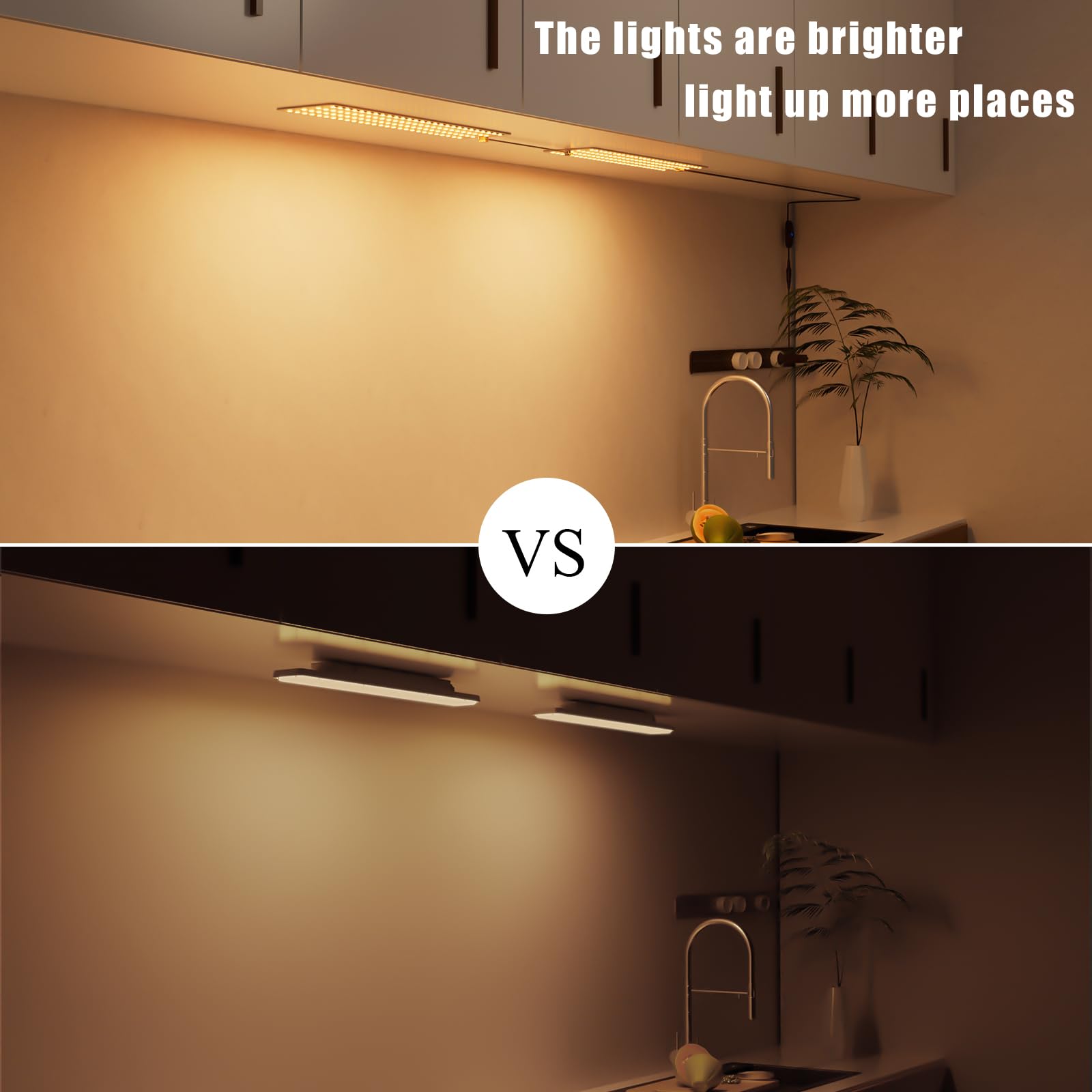 Undercabinet Lights For Kitchen 1000Lm 108 Leds, 2-Pack Under Cabinet Lighting Plug In, 12In Panel Under Counter Lights For Kitc