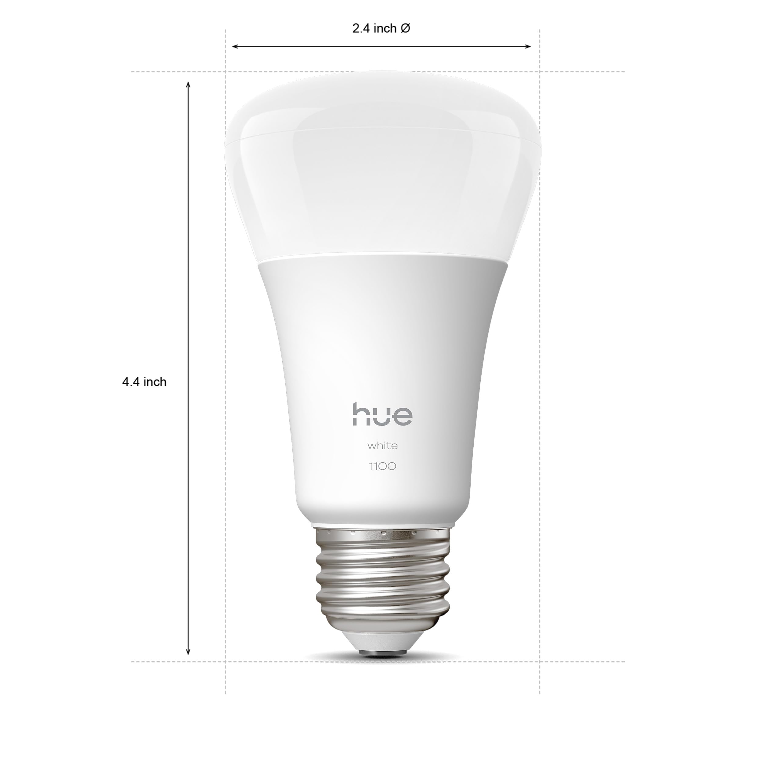 Philips Hue Smart LED A19 Bulb, 10.5W, 1100 Lumens, Dimmable, Warm White Light 2700K, E26 Base, 1 Pack