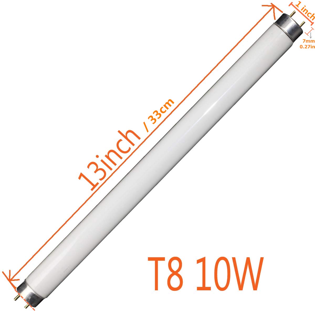 Coospider 2-Pack 10W T8 U/V Bl Cfl Fluorescent Light Bulb 13 Inch Replacement Tube