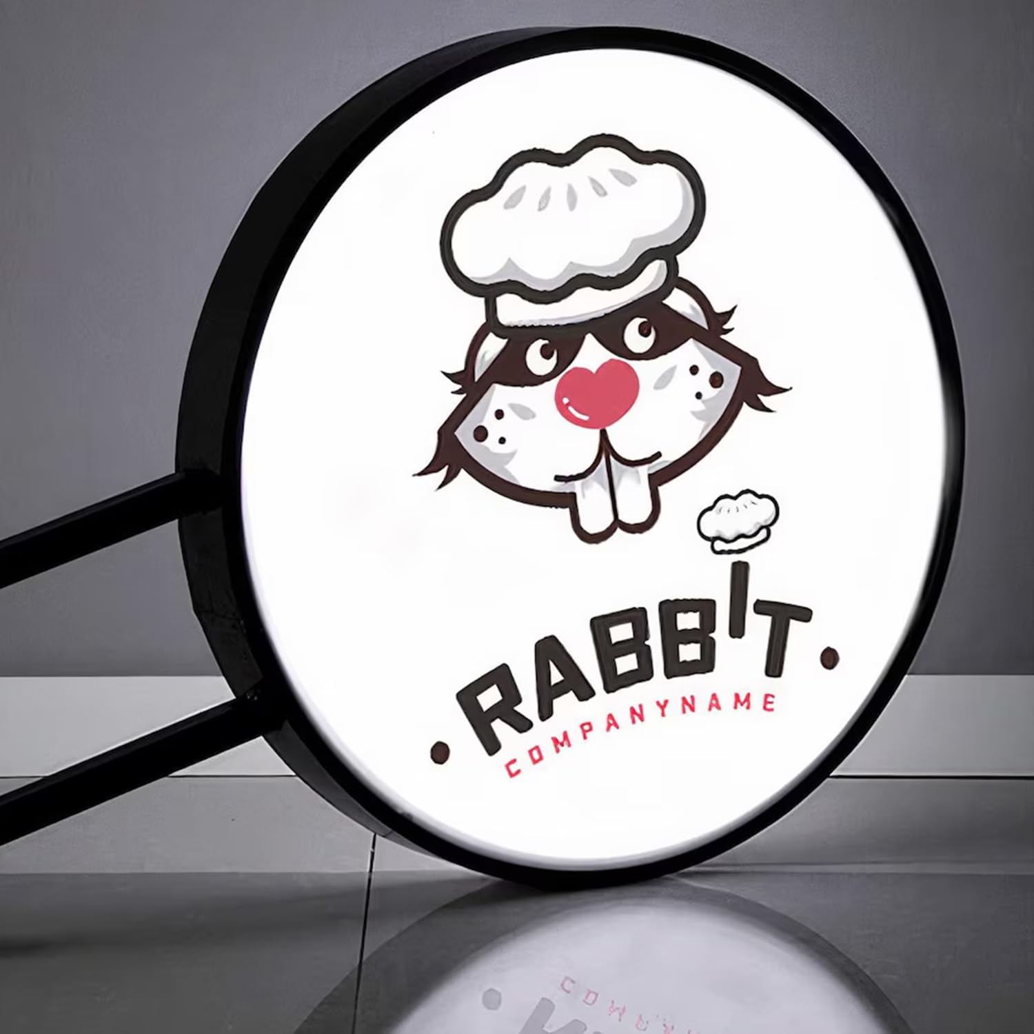 JEMESI Custom LED Double Sided Light Box, 2inx15in, Round Outdoor Sign, 11 Colors