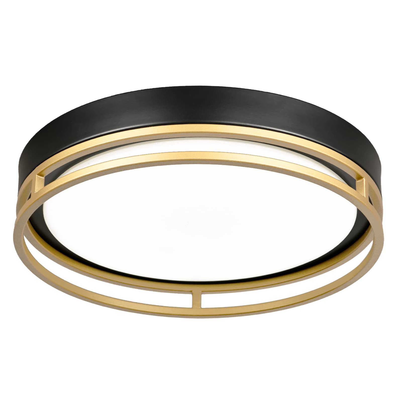 Flynix LED Flush Mount Ceiling Light, 26W, 1700 Lumens, Dimmable, 12.5 Inch, Black Gold, Model PL-LF132B13