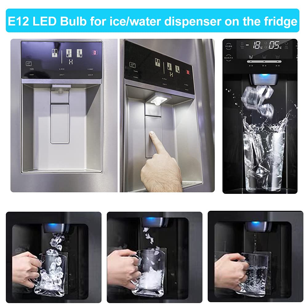 E12 Led Fridge Water Dispenser Light Bulb 2W(15W Replacement) 120V T5 Tubular Appliance Bulb For Chandeliers Home Lighting Refri