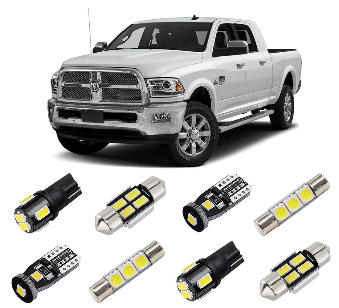 Brishine White Interior Led Lights Kit For Dodge Ram 2009 2010 2011 2012 2013 2014 2015 2016 2017 2018 Super Bright 6000K Led Interior Light Bulbs Package + License Plate Lights And Install Tool
