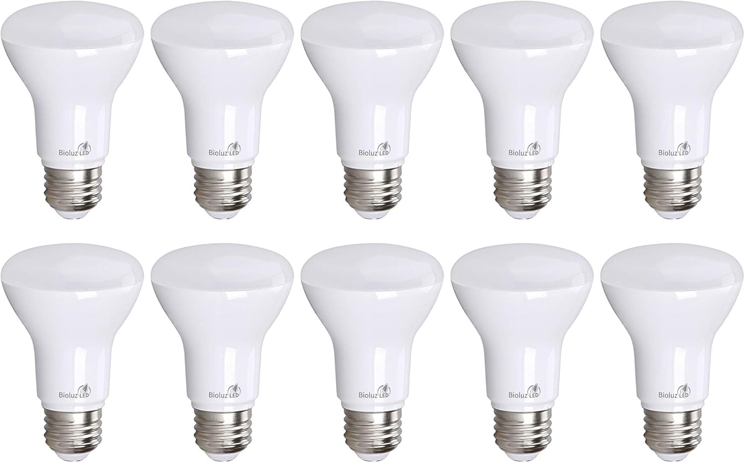 Bioluz Led 10 Pack Br20 Led Bulbs Indoor Flood Light R20 Dimmable High Cri 2700K Warm White, 50 Watt Equivalent Uses 7W, 540 Lum