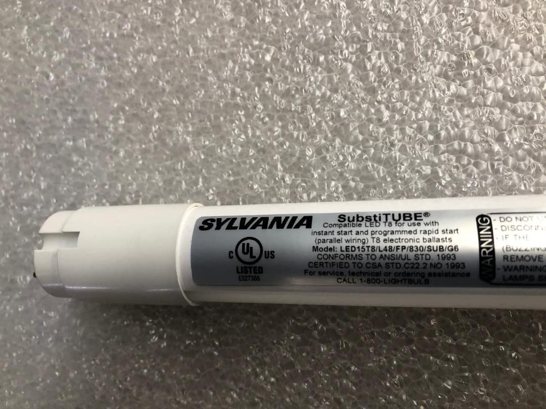 SYLVANIA 10 Pack 75132 LED15T8/L48/FP/830/SUB/G6 15.5W Plug N Play Needs Ballast 120-277V 347V 4 Foot Medium Bi Pin Frosted 3000
