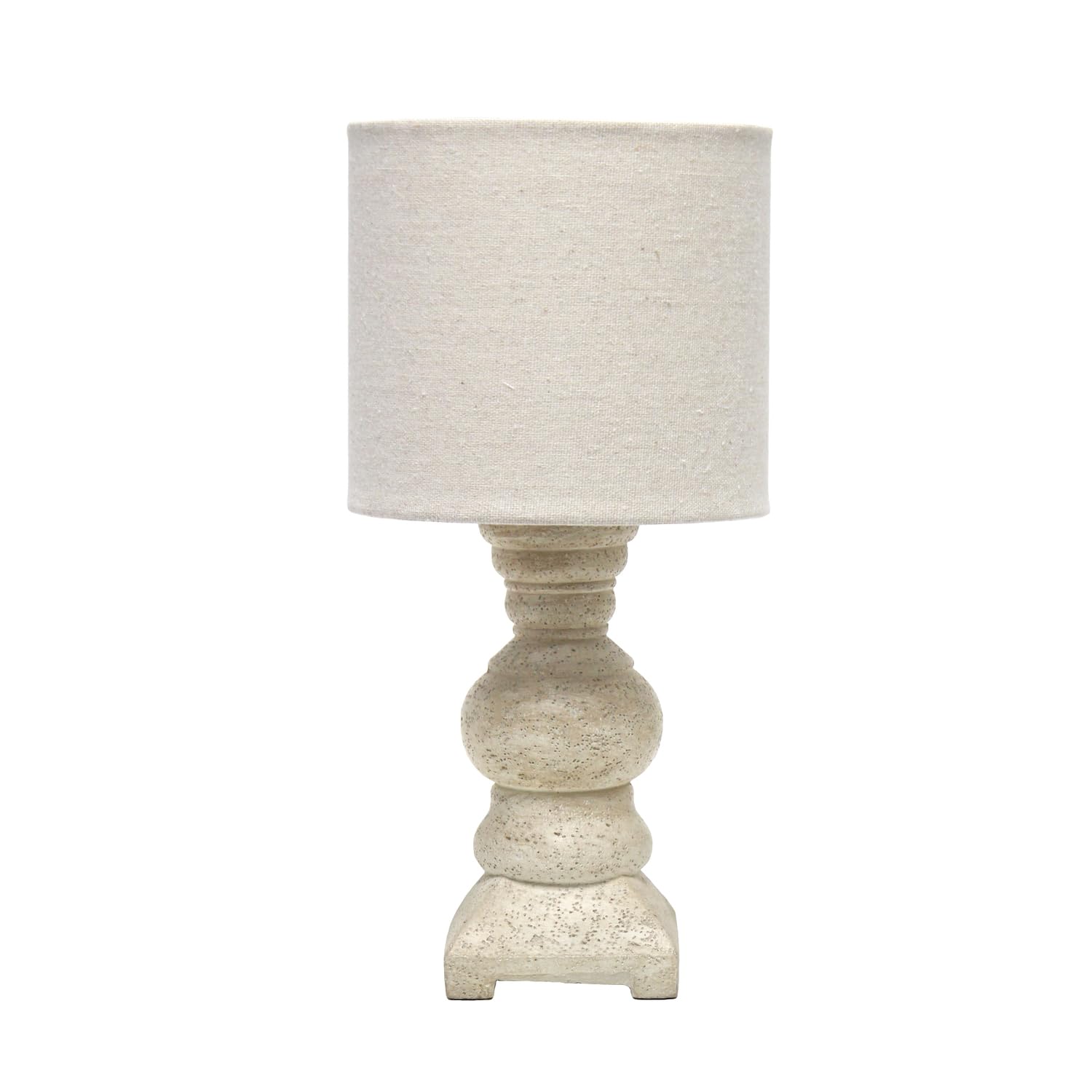All The Rages Resin Mini Table Desk Lamp With Rough Shade In Weathered Beige