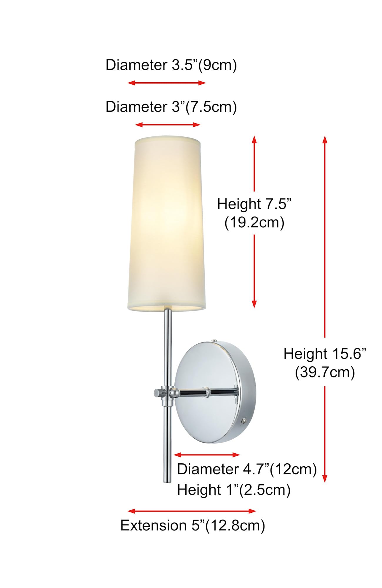 Living District Mel 1-Light Metal & Fabric Wall Sconce In Brass And White