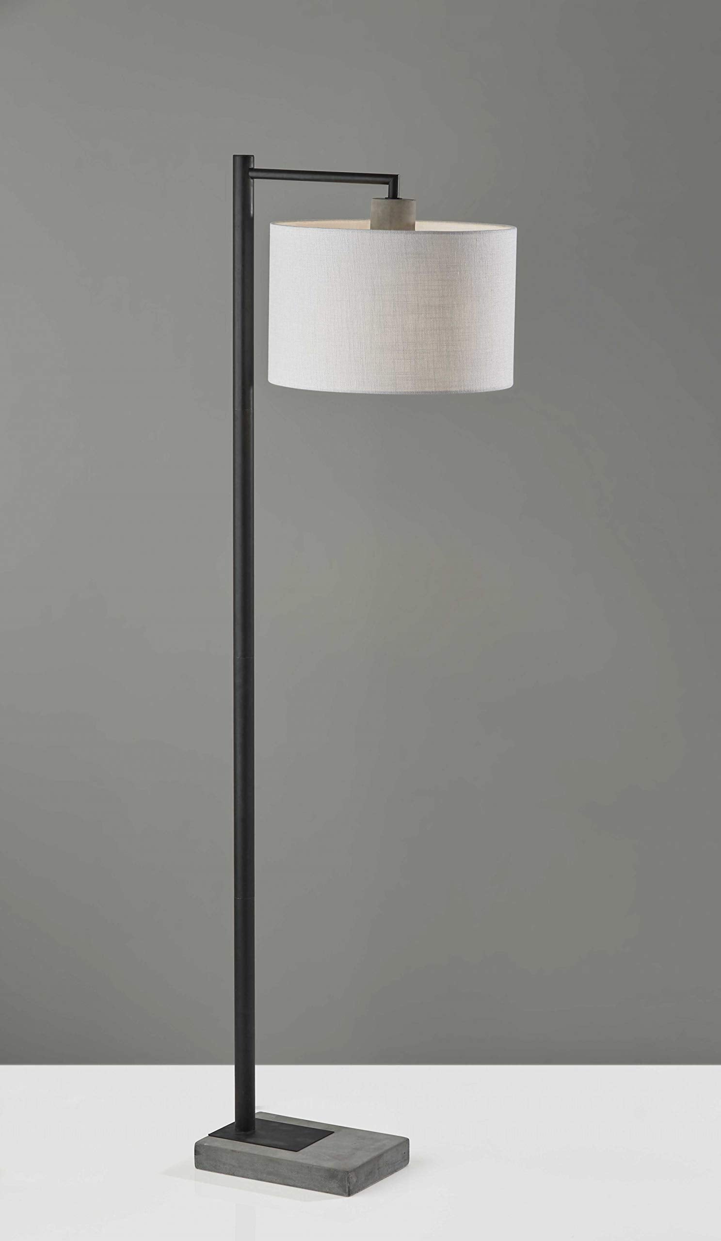 Homeroots Lighting 14" X 18.5" X 60.75" Black Metal Floor Lamp