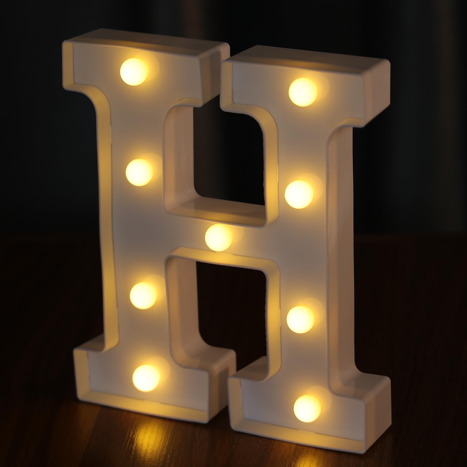IFDGCTK LED Light Up Letters, Decorative Marquee Alphabet, Warm Light, Battery Powered, Letter H