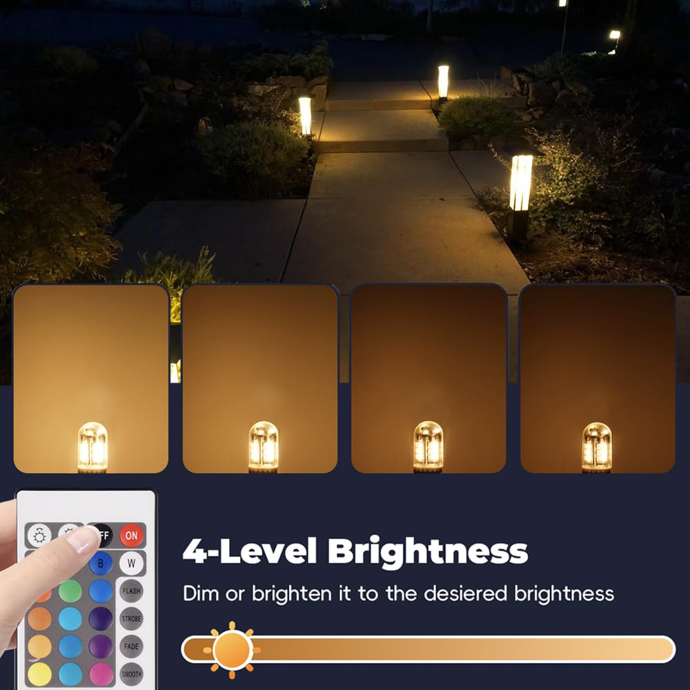 Makergroup RGB T10 LED Light Bulbs 12V, 3 Pack, Multi-colored, Dimmable with Remote, Weatherproof for Outdoor Use