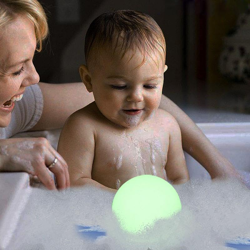 COPU LED Ball Light - 6-Inch Rechargeable Glowing Orb Lamp, Dimmable Mood Light, Waterproof, Blue for Desk, Bedroom, Bathroom, Patio