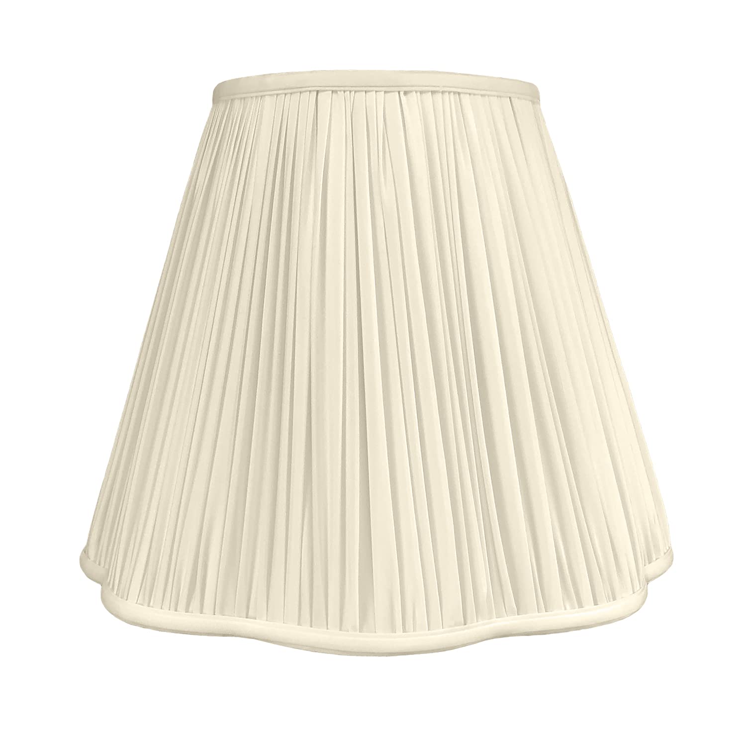 Royal Designs &quot;Bottom Scallop Gather Pleat Basic Lamp Shade, Beige, 7&quot;&quot; X 14&quot;&quot; X 11.5&quot;&quot;&quot; (Bs-754-14Bg)