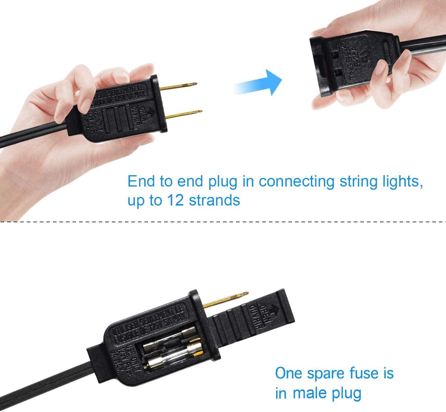 Banord Outdoor String Lights, 102FT Waterproof Black Patio Lights with 35 Shatterproof LED Bulbs, Model BN-S14-102FT-XH