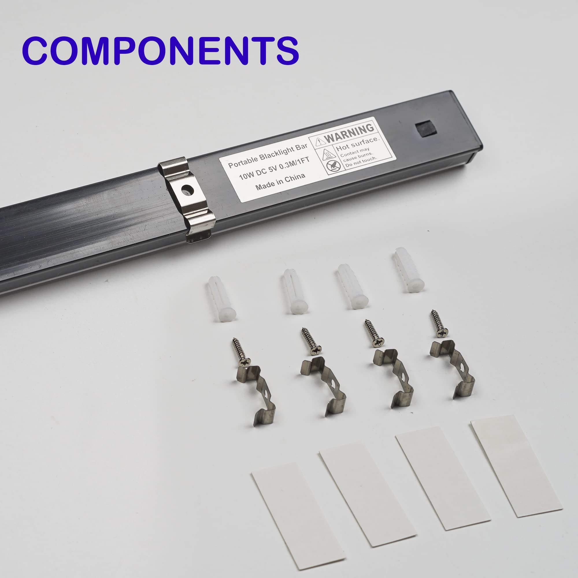 U4GLORY 10W UV LED Black Light Bar, 5ft USB Cable, 1ft Blacklight for Body Painting & Glow Parties, Purple, 2 Pack