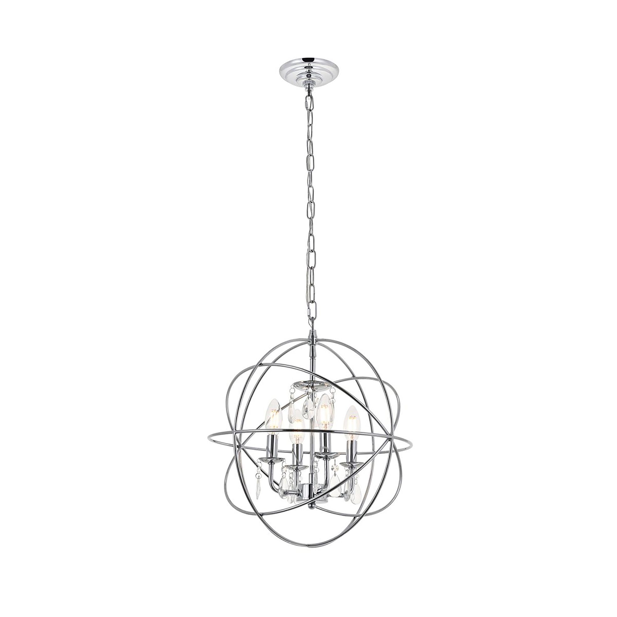 Living District Indoor Modern Home Decorative Bright Ceiling Wallace 4 Light Chrome Pendant