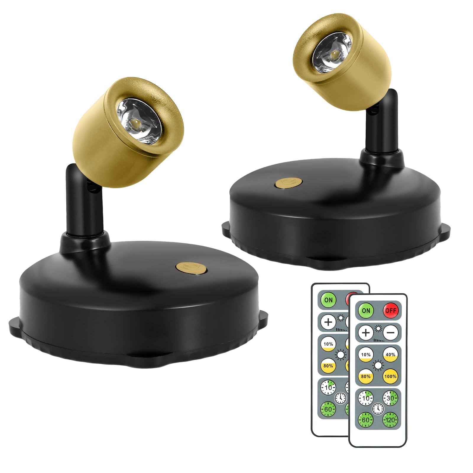 KANESIKI Cordless Spotlight Battery Powered, Dimmable Accent Up Light with Remote, Indoor LED Display Lighting for Picture Photo