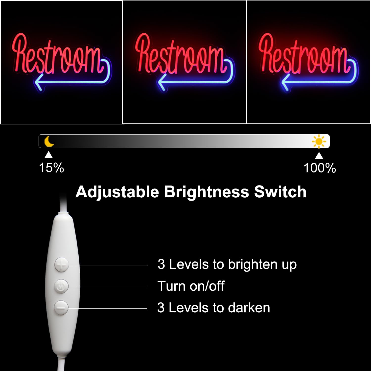 Restroom Neon Sign Toilet Neon Signs For Wall Decor Washroom With Arrow Neon Light Red Blue Bathroom Neon Wall Light Up Signs For Wc Bar Restaurant Hotel Shop Decor Usb Powered