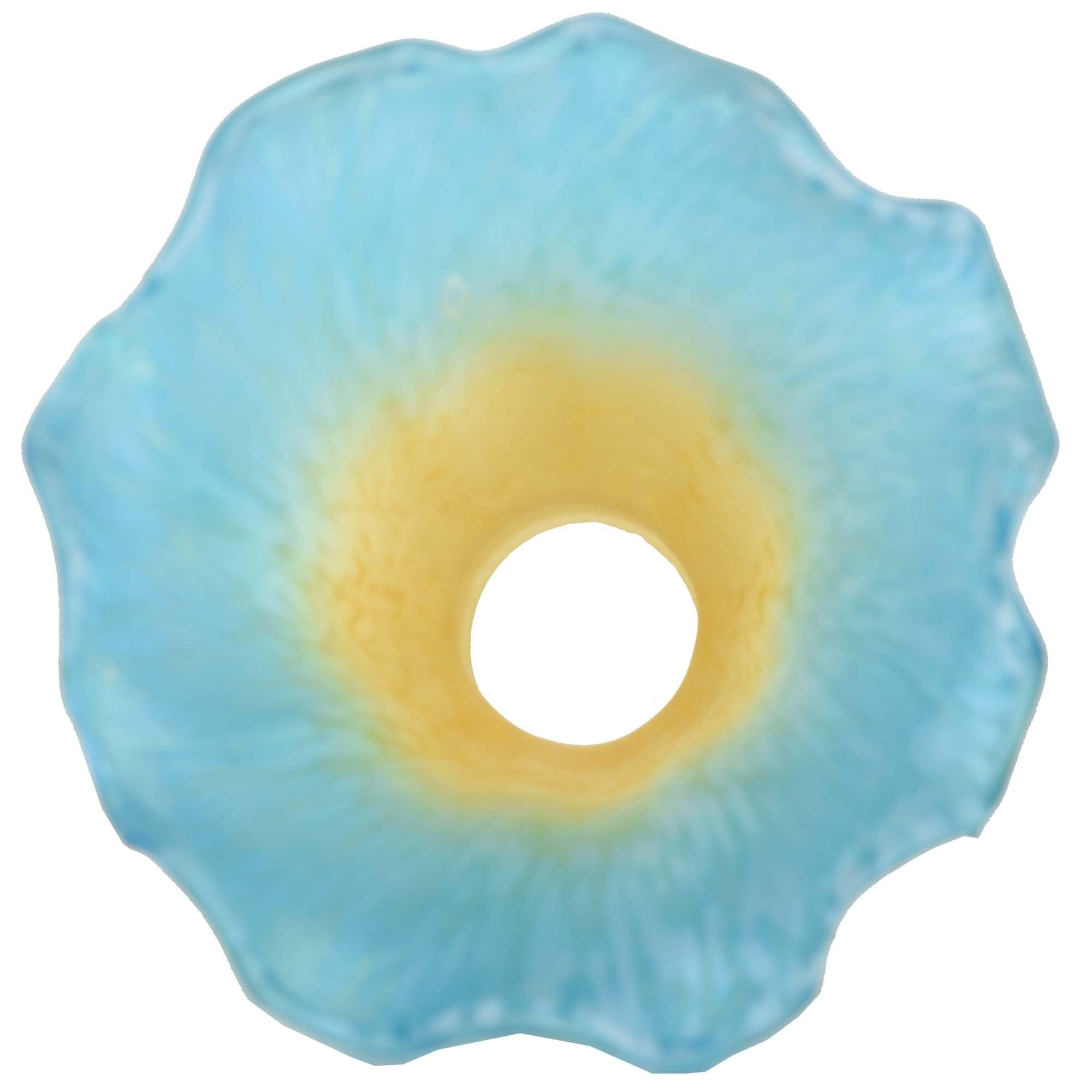 Bieye Ls14S Lily Flower Blown Glass Lampshade (Yellow Blue, Opening I.D. 0.87'' X O.D. 1'')