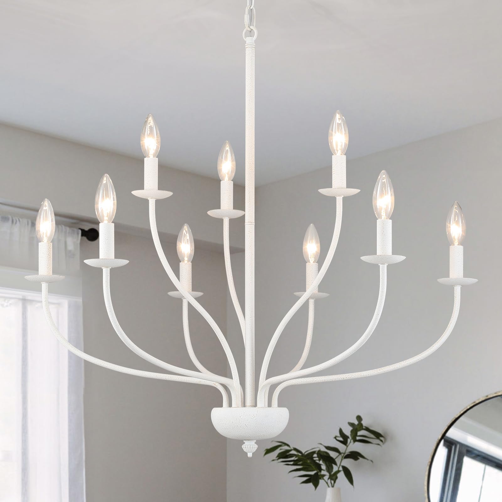 12-Lights Farmhouse Chandelier for Dining Room  34 Inch Black and Gold Chandeliers for High Ceilings Foyer Modern Large Pendant Light Fixtures for Living Room Entryway Hallway Kitchen Island E12