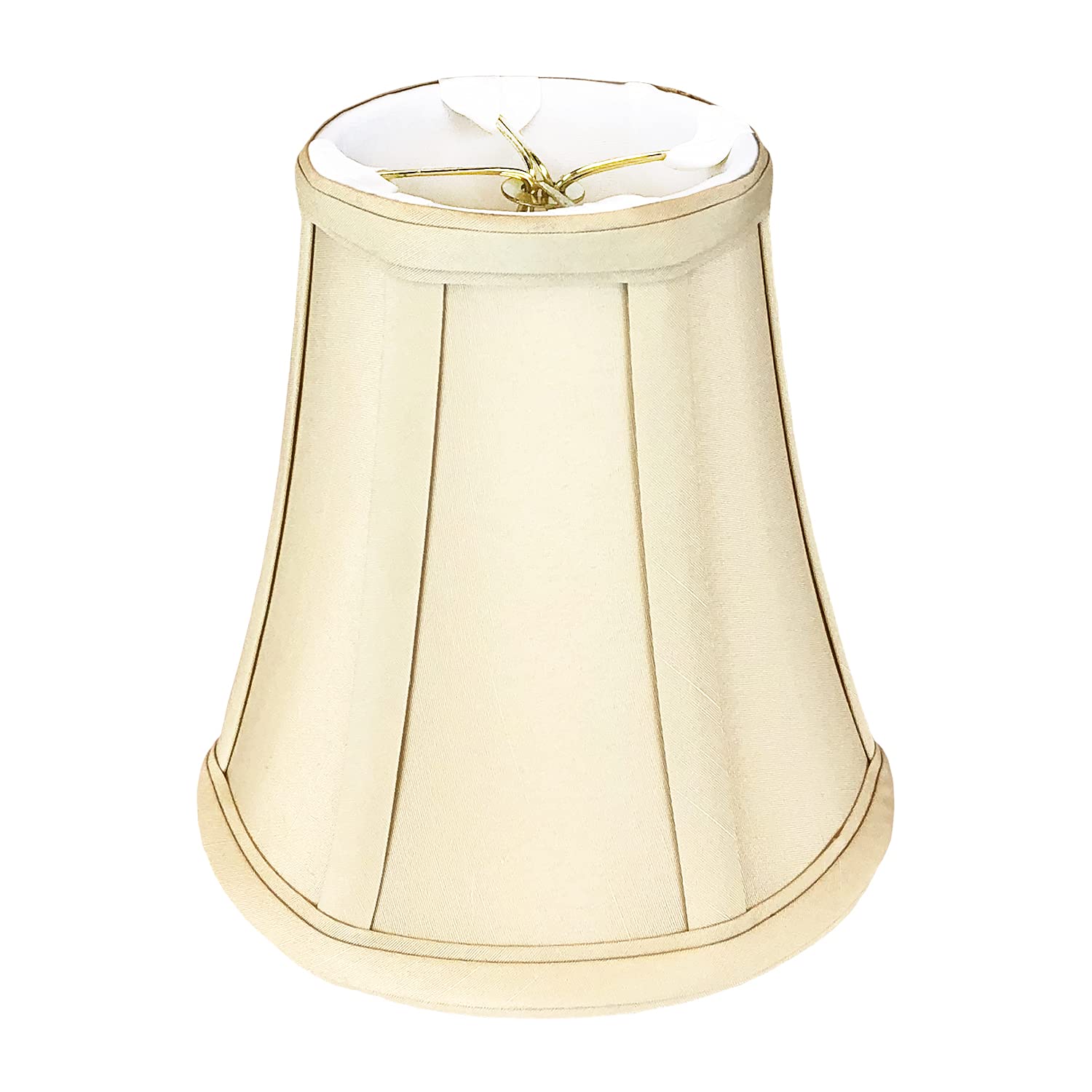 Royal Designs, Inc. True Bell Basic Lamp Shade, Faux Silk, 3.5in x 6in x 6.25in, Beige, Model BSO-704FC-6BG