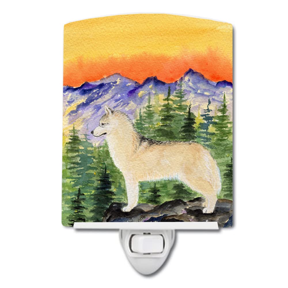 Carolines Treasures Ceramic Night Light, Siberian Husky Design, UL-Certified, 6x4x3in, Multicolor, Model SS8285CNL