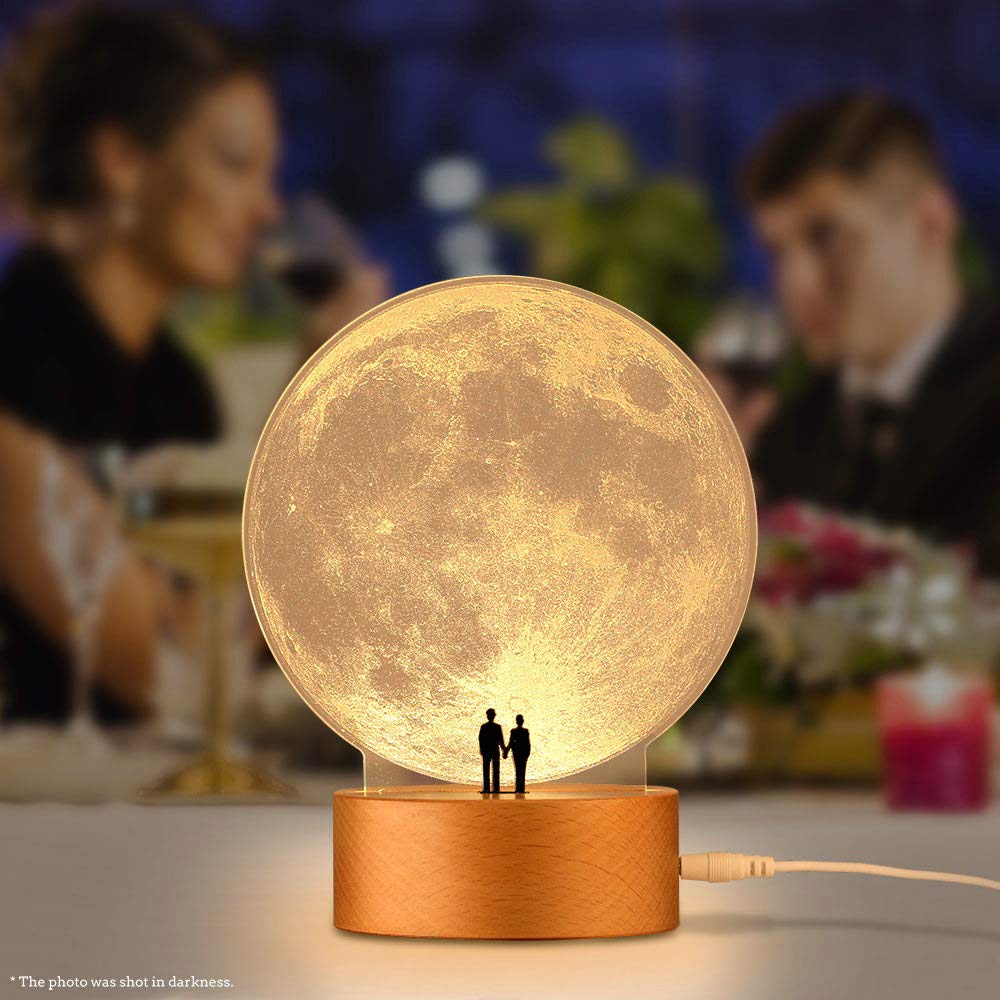 Mamre Moon Night Light Anniversary Wedding Valentines Day Housewarming Gift Ideas Home D  Cor, Under The Supermoon Of Love