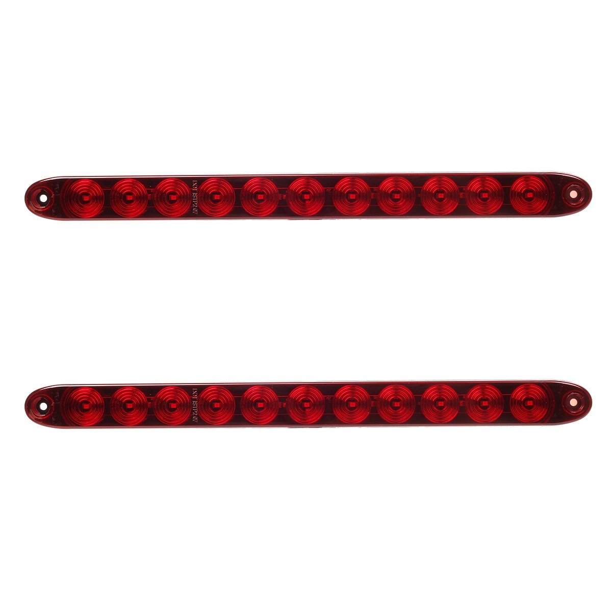 Partsam 2Pcs Red 15'' 11 Led Trailer Light Bar Sealed Stop Turn Tail Park Third 3Rd Brake Light Truck Trailer Marker Id Bar Wate