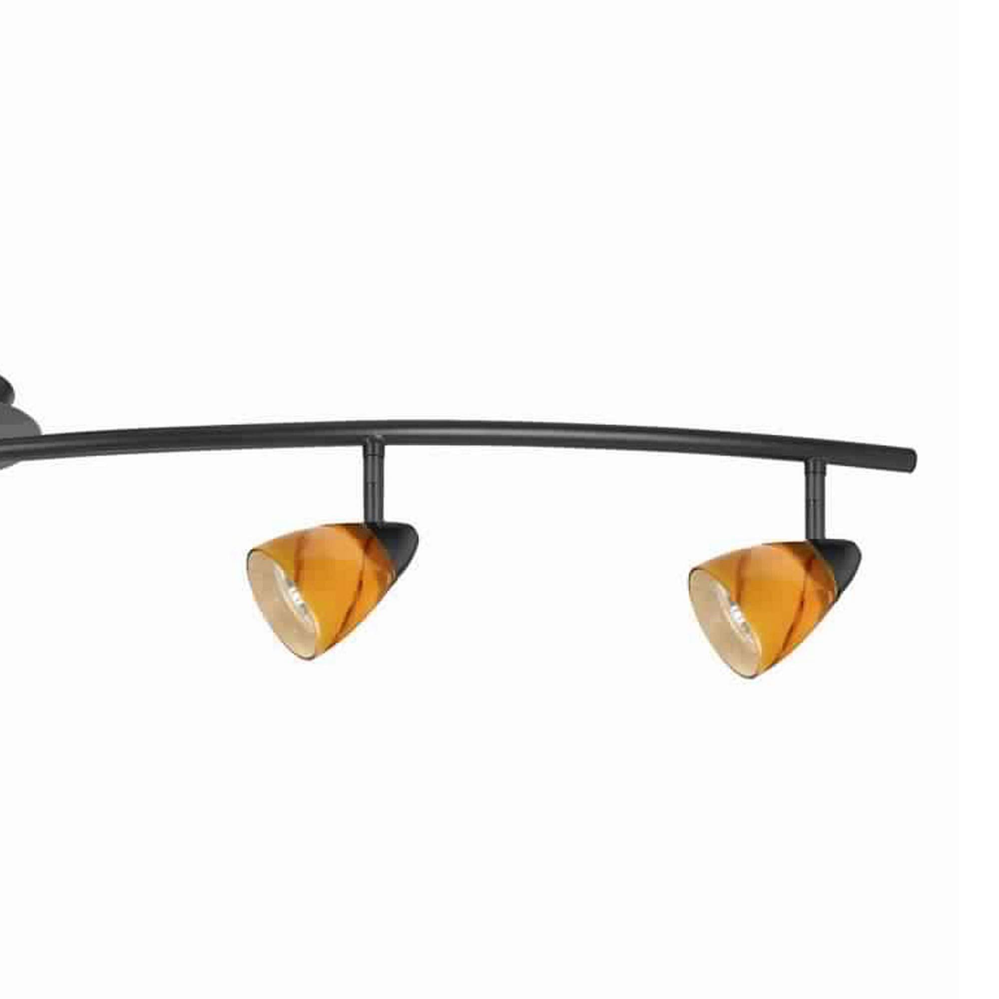 Benzara 5 Light Metal Track Light Fixture, Black and Yellow, Model BM225649