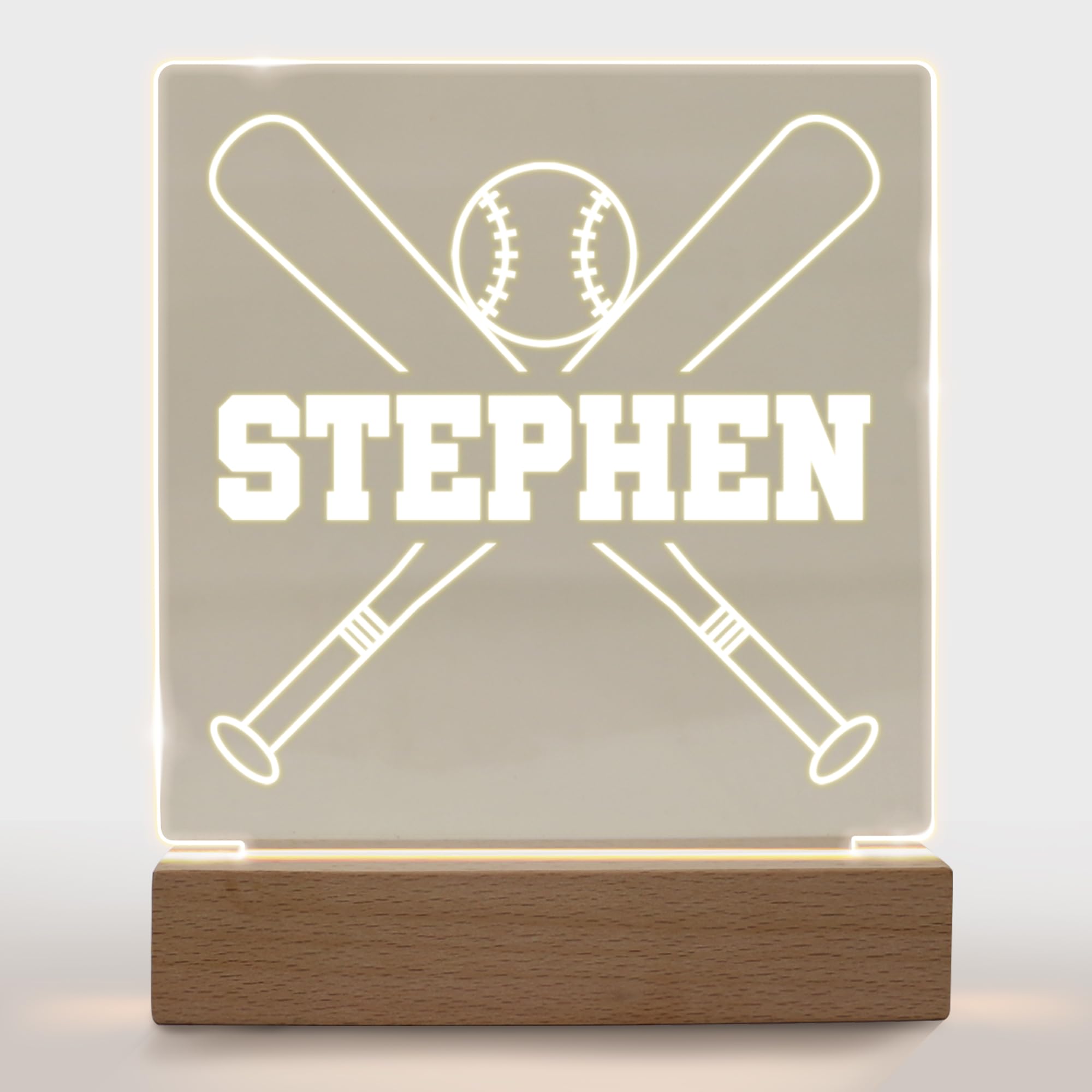 Personalized Night Light For Kids Girls Boys Customized Gifts For Baby Boy Bedroom Decor Baseball