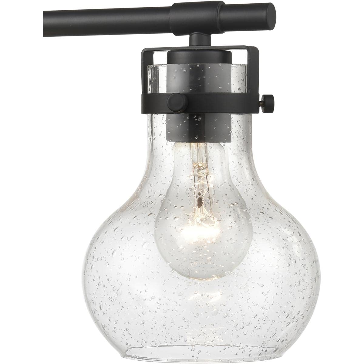 Elk Home Salamanca 4-Light Vanity Light, Matte Black, Clear Seeded Glass, Transitional Style