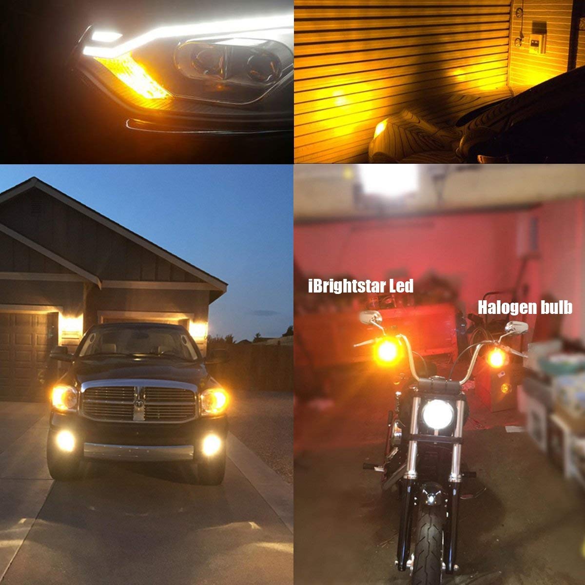 iBrightstar LED Bulbs, 921 T15 912 W16W, Super Bright Projector, Amber Yellow, for Turn Signal Blinker Lights