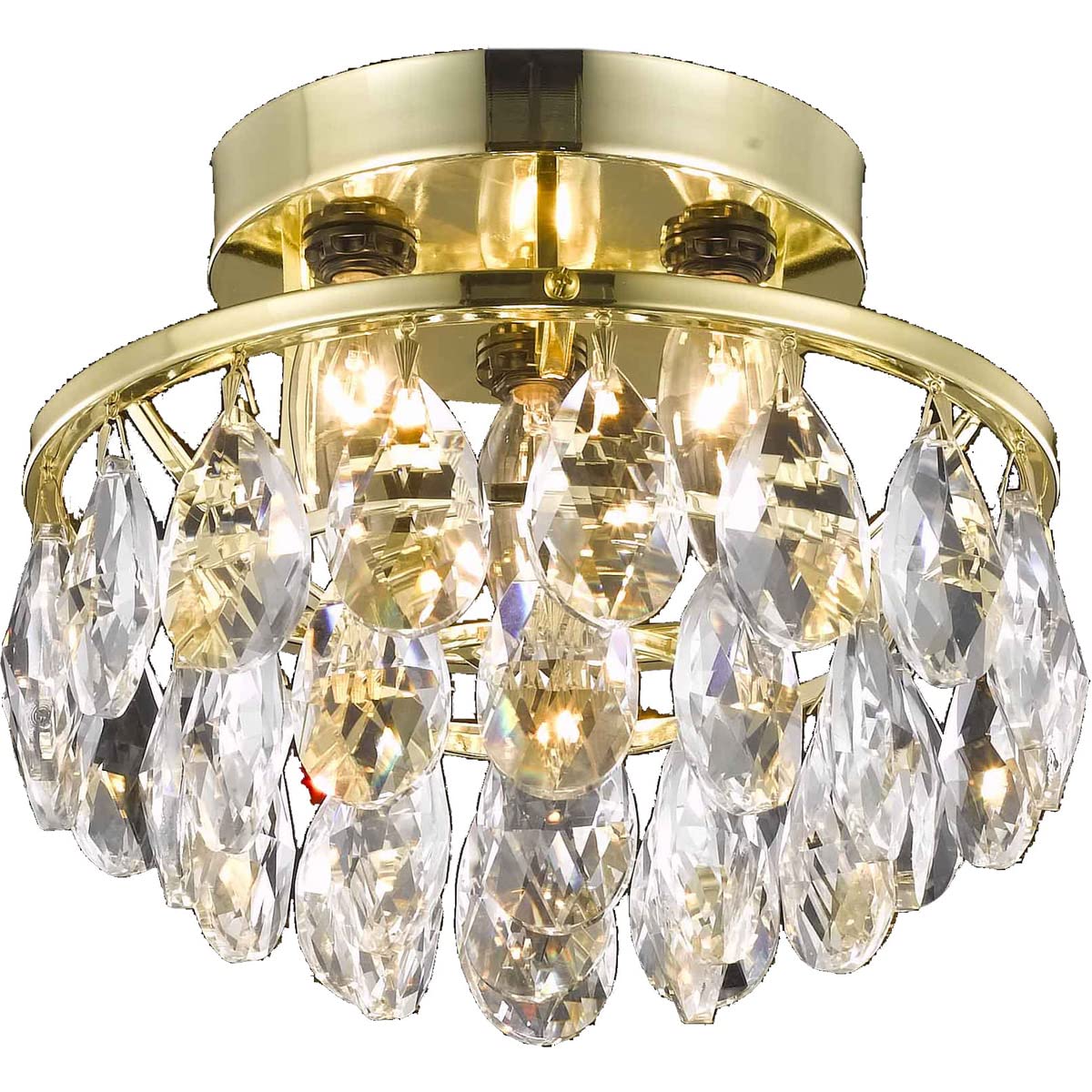Clara Collection Flush Mount D10in H7in Lt:3 Chrome Finish